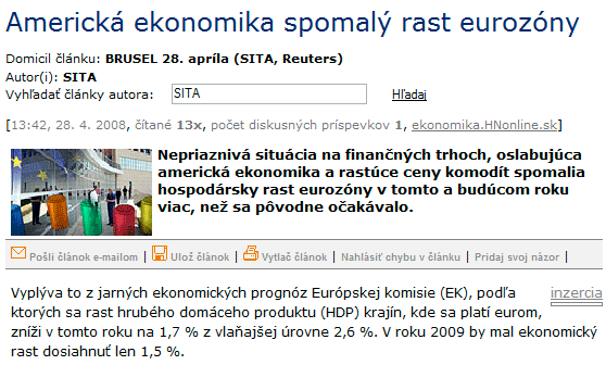 Americká ekonomika spomalý rast eurozóny